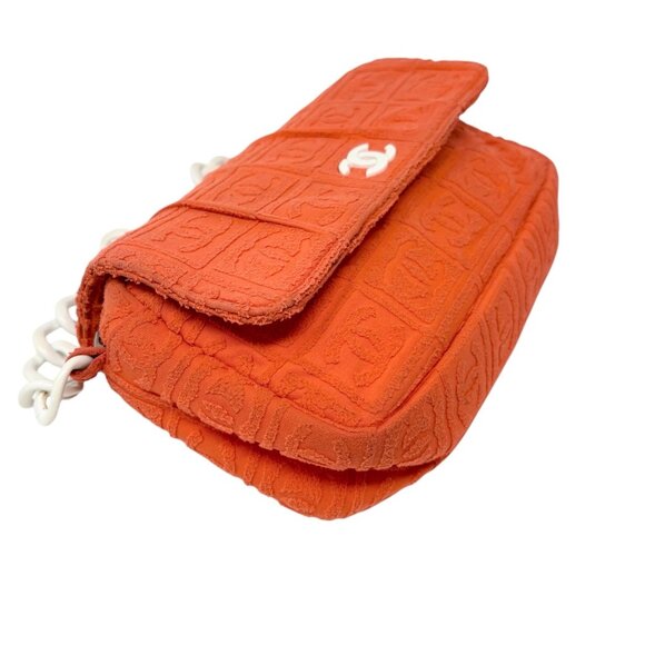 CHANEL Vintage 02S CC Logo Chain Shoulder Bag Handbag Terry Cloth [106384] - Picture 7 of 14